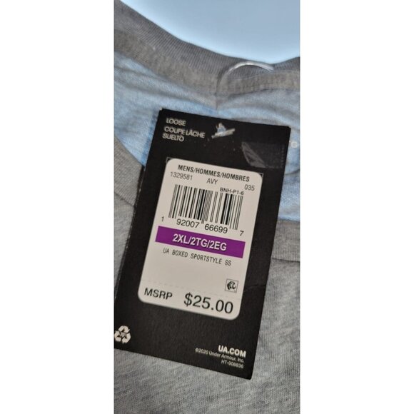 UNDER ARMOUR T-SHIRT MENS 2XL GRAYBOXED LOGO SHORT SLEEVE GRAPIC NEW - Picture 12 of 16